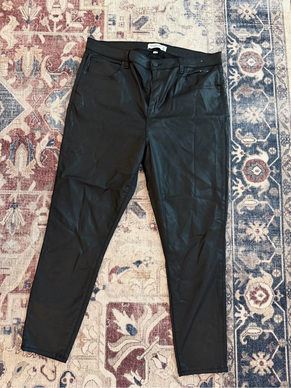 Abercrombie & Fitch Black Coated Skinny Jeans
